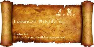 Losonczi Miklós névjegykártya