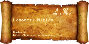 Losonczi Miklós névjegykártya